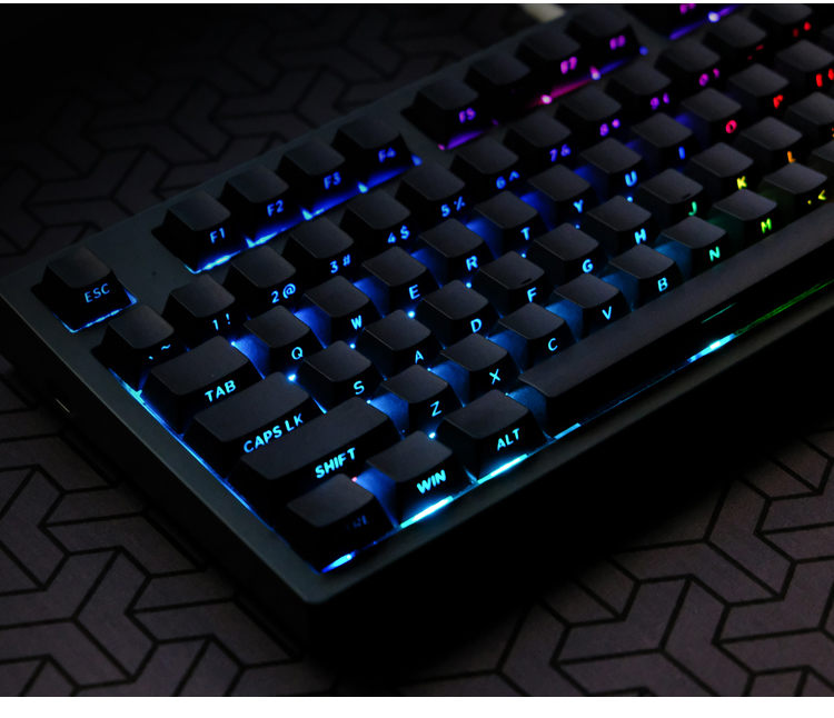 Keycaps Oem Profile 87 Keys - 130 tasti Copritasti retroilluminati laterali neri