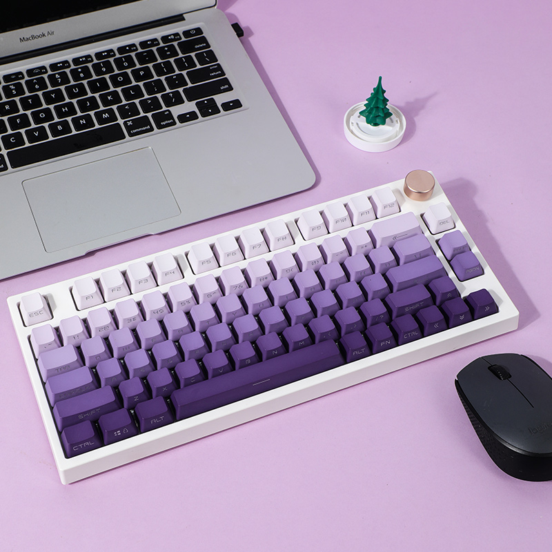 Keycaps Oem Profile 87 Keys - Copritasti con sfumatura viola profumata scura