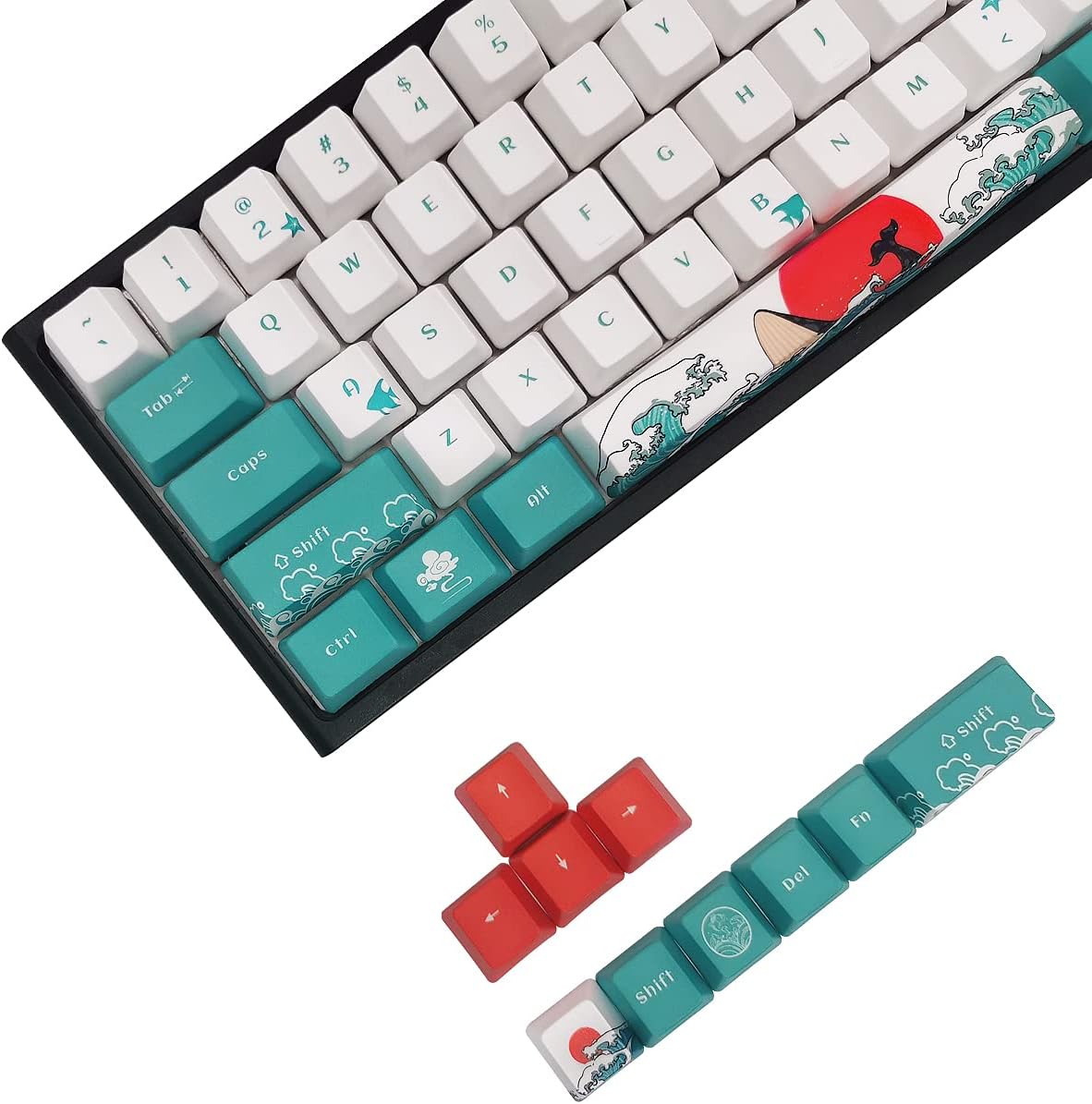 Keycaps Oem Profile 87 Keys - Set di Tasti PBT Shine Through,