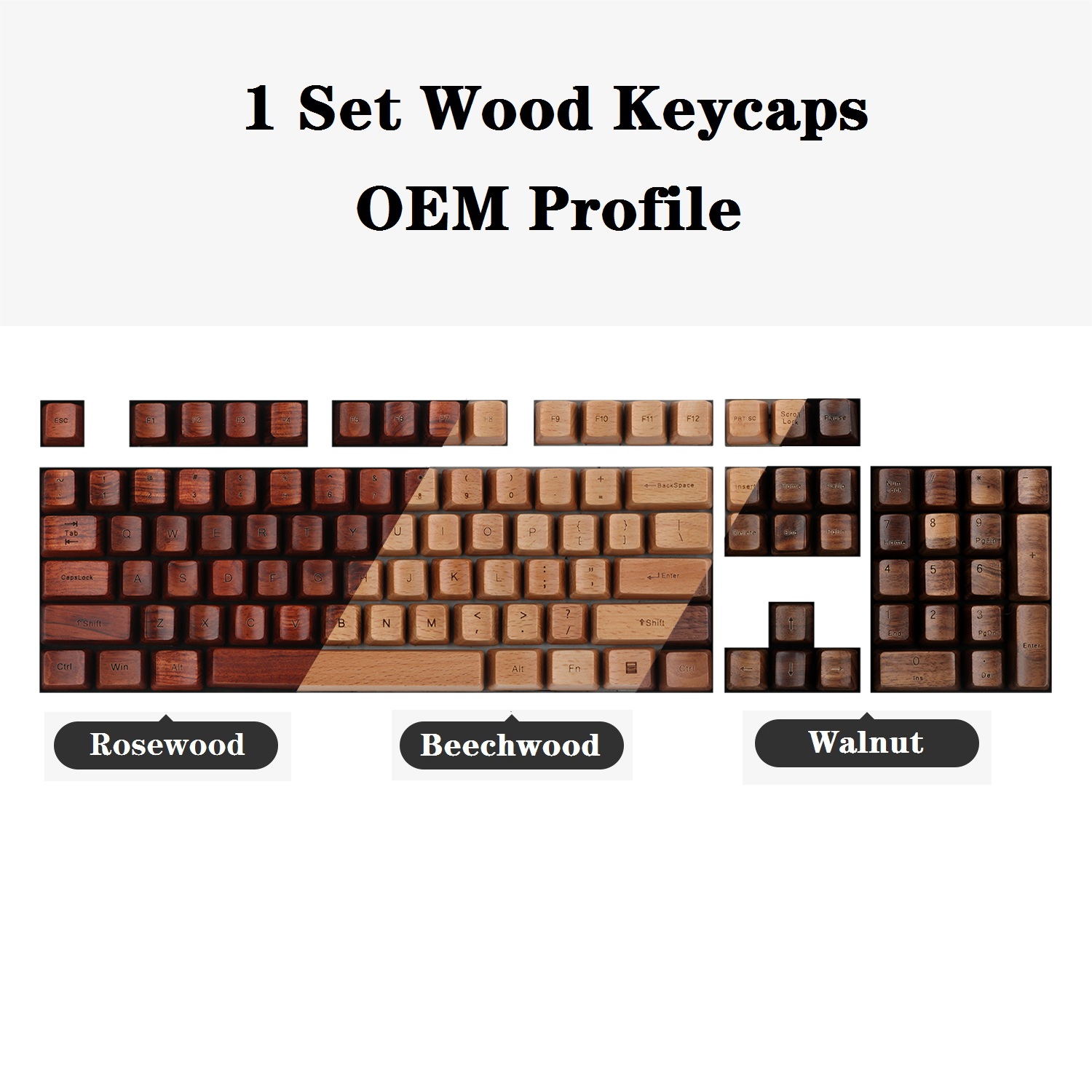 Keycaps Oem Profile 87 Keys - 1 Set 61/87/104/108 Walunt Keycaps in
