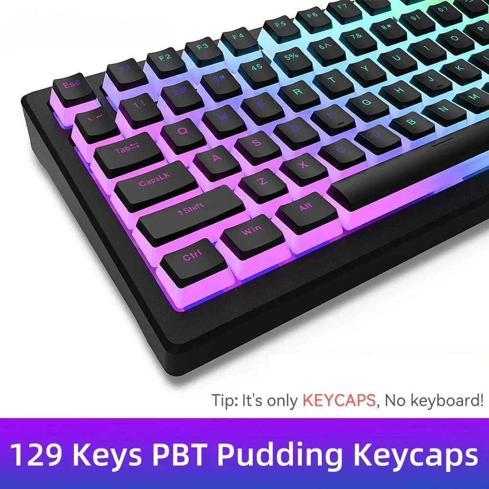 Keycaps Translucent Pudding Rgb - 2025 Pudding PBT Copritasti 129 tasti