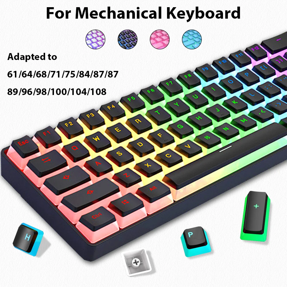 Keycaps Pbt Double Shot 104 Keys - 129 tasti Pudding Copritasti PBT Double