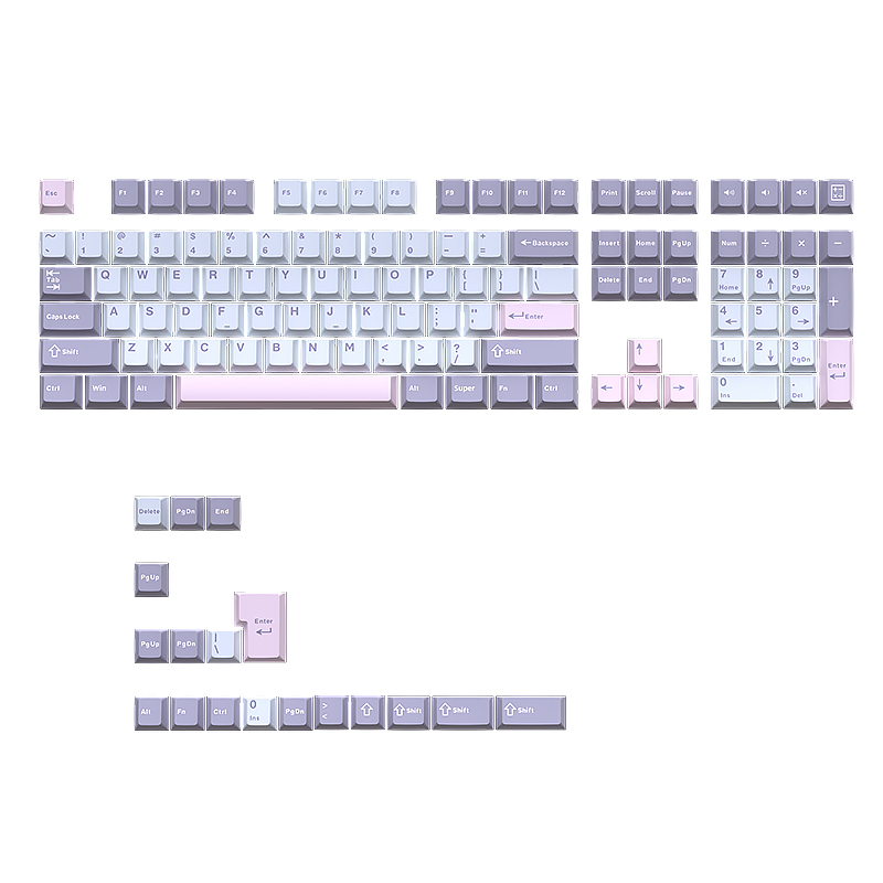 Keycaps Pbt Double Shot 104 Keys - Set di 126 Tasti Macarone Double