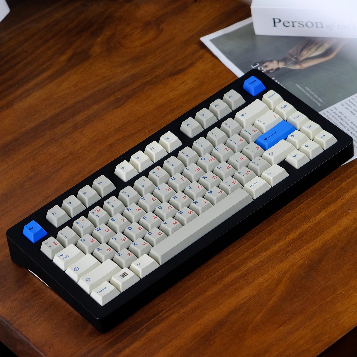 Keycaps Cherry Profile Pbt - 1 Set GMK Retro Grey White
