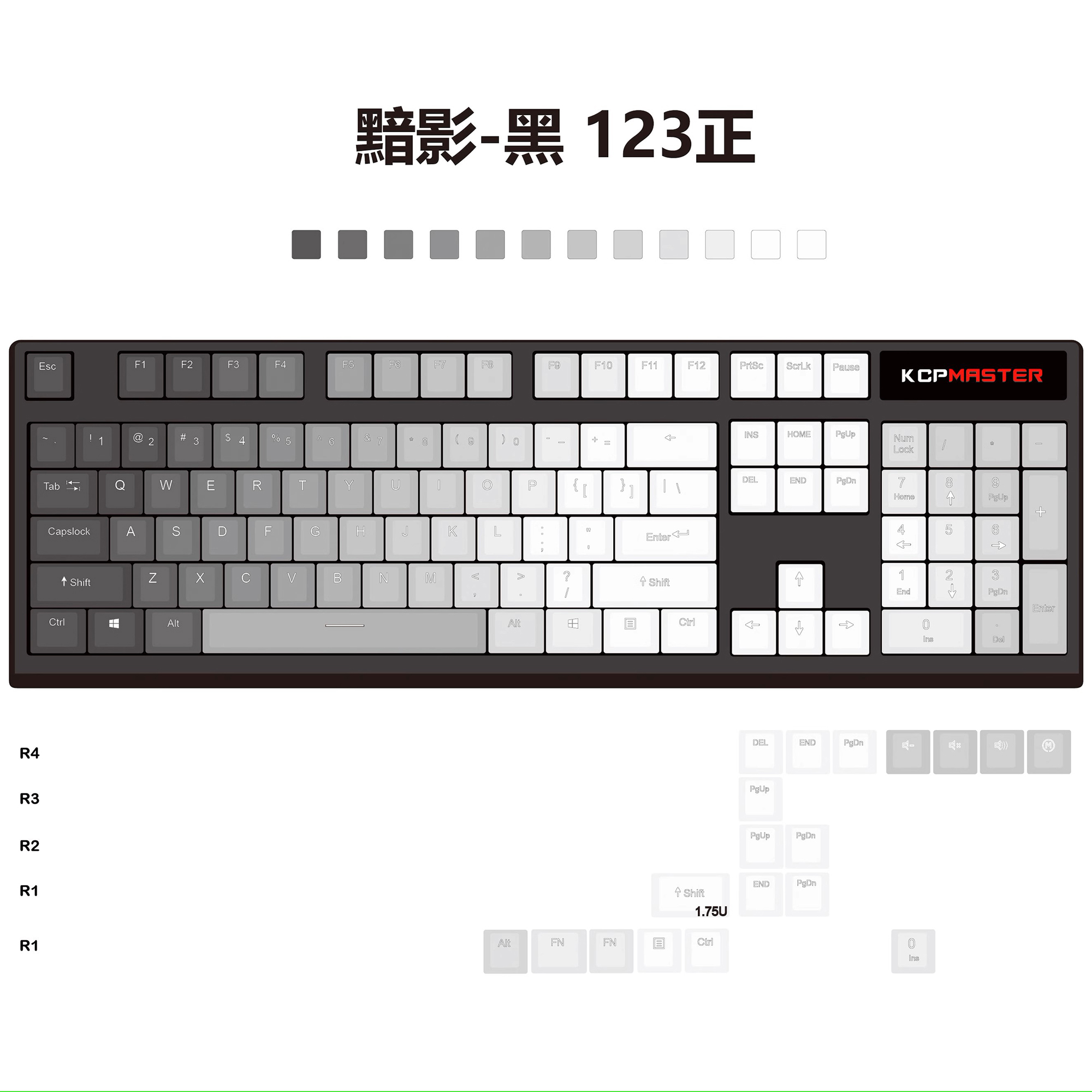 Dark Shadow Gradient Keycap Di - Keycaps Pbt Double Shot 104 Keys recensione e prezzo