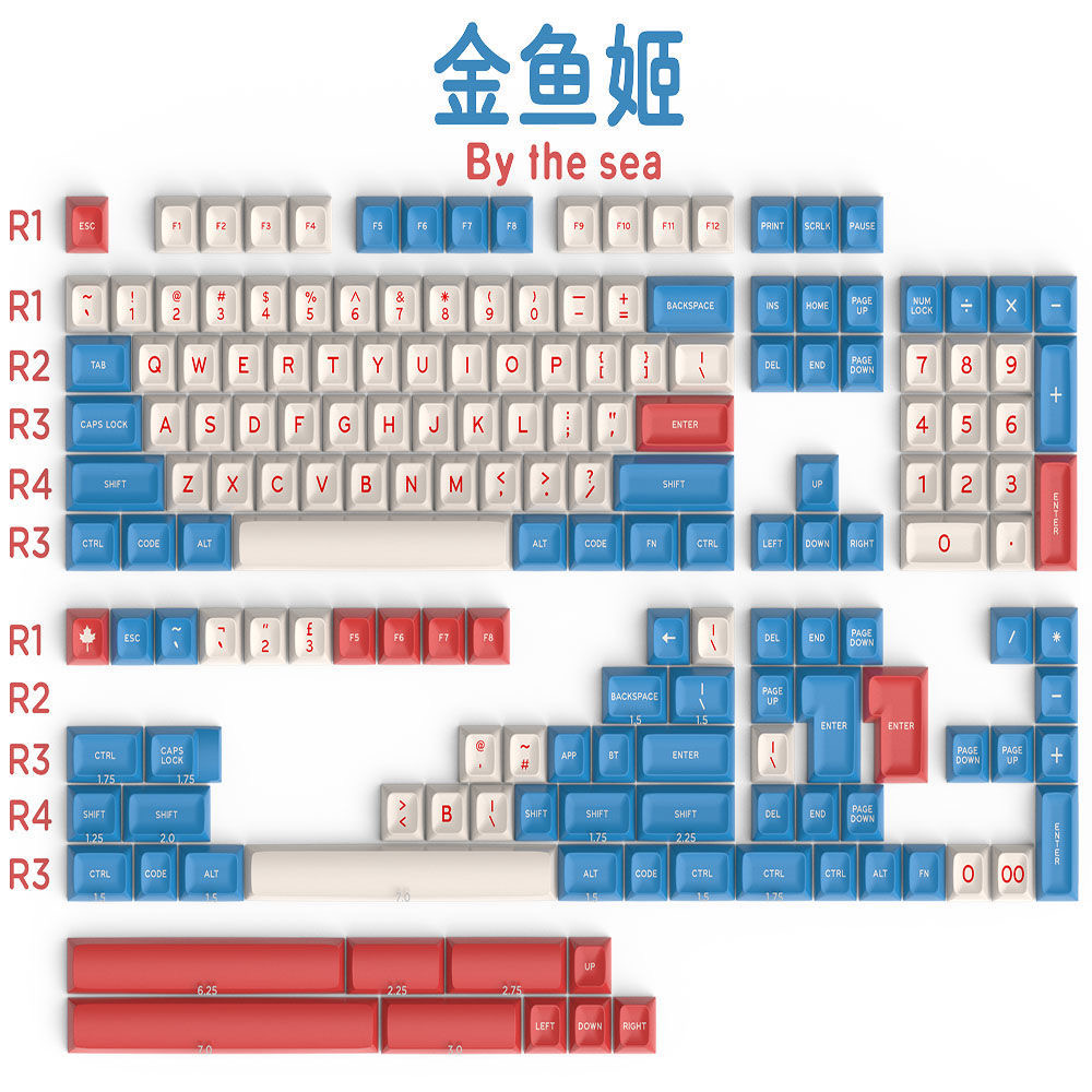 172 tasti By The Sea Keycap SA - Keycaps Set Sa Profile Abs recensione e prezzo