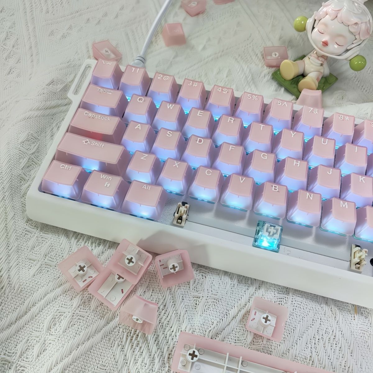 Keycaps Traslucidi Rosa Giada  - Keycaps Translucent Pudding Rgb recensione e prezzo