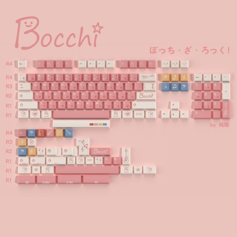 140 chiavi/set Bocchi The Rock - Keycaps Cherry Profile Pbt recensione e prezzo